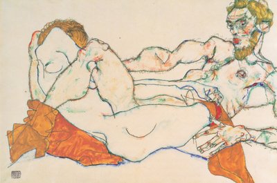 Lovers by Egon Schiele